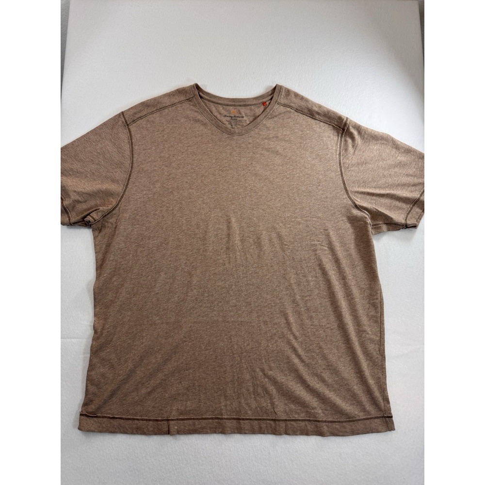 Tommy Bahama Jeans Mens 2XL Short Sleeve V Neck Island Modern Fit T Shirt Brown